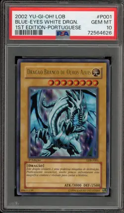 Yu-Gi-Oh! Blue-Eyes White Dragon 1st Edition PORTUGUESE LDB-P001 PSA 10 Gem Mint - Image 1