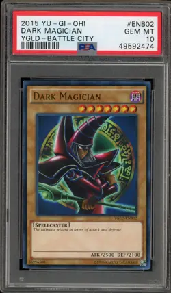 Yu-Gi-Oh! Dark Magician Battle City YGLD-ENB02 PSA 10 Gem Mint - Image 1