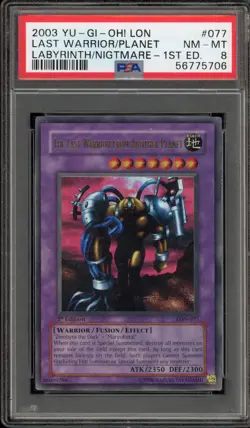Yu-Gi-Oh! Last Warrior/Another Planet Labyrinth/Nightmare 1st Ed LON-077 PSA 8 - Image 1