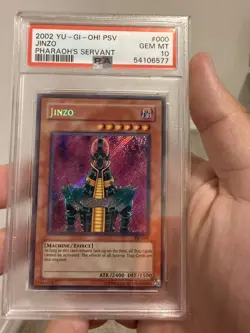 2002 Yu-Gi-Oh! Pharaoh's Servant Jinzo #PSV-000 PSA 10 GEM MINT - Image 1