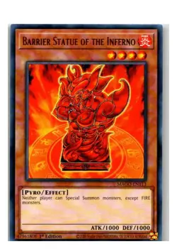 Barrier Statue of the Inferno MAGO-EN113 Rare Maximum Gold Yu-Gi-Oh Near Mint - Image 1