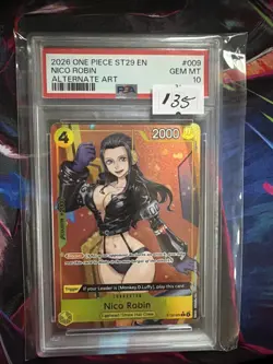 PSA 10 2026 ONE PIECE STARTER DECK ST29-ALTERNATE ART #009 NICO ROBIN GEM MINT - Image 1