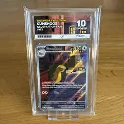 Gumshoos 153/132 Mega Evolution Illustration Rare ACE 10 Graded Pokemon Card - Image 1