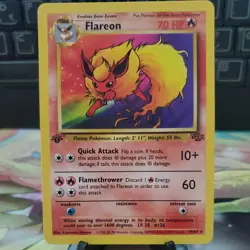 Pokemon TCG Jungle Flareon First Edition Non-Holo Card #19/64 MP - Image 1