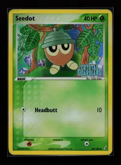 Seedot 60/100 Reverse Holo Common Crystal Guardians Stamped Pokemon Card - Image 1