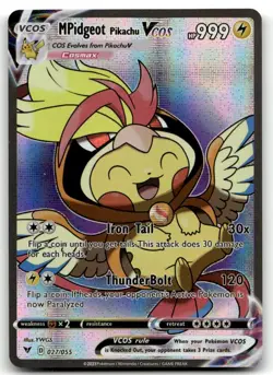 Pikachu Mega Pidgeot Pokemon Legendary Cute Cosplay Doujin ACG HOLO Card NM - Image 1