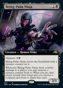 Biting-Palm Ninja (452) Foil Extended Art Kamigawa: Neon Dynasty NEO MTG NM - Image 1