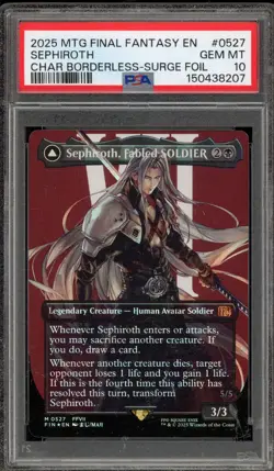 Magic MTG Sephiroth FIN CHAR Borderless Surge Foil #0527 PSA 10 Gem Mint - Image 1