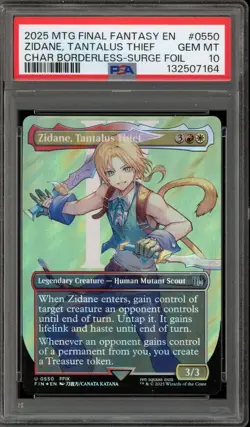 Magic MTG Zidane Tantalus Thief CHAR Borderless Surge Foil #0550 PSA 10 Gem Mint - Image 1