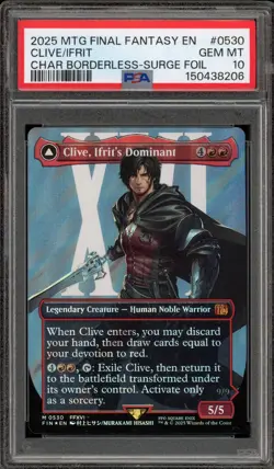 Magic MTG Clive Ifri's Dominant FIN Char Borderless Surge Foil #0530 PSA 10 - Image 1