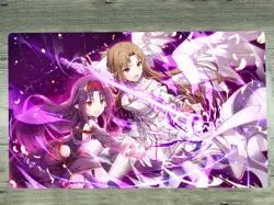 YGOmat Sword Art Online SAO Konno Yuuki Yuuki Asuna TCG CCG Mat Card Game Mat - Image 1
