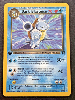 1st Edition Dark Blastoise 20/82 Team Rocket WoTC Pokemon Card Rare LP - Image 1