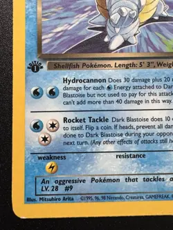 1st Edition Dark Blastoise 20/82 Team Rocket WoTC Pokemon Card Rare LP - Image 5