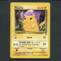Pokemon TCG Pikachu 087/130 WotC Base Set 2 Regular Common Card EN-LP 2000 - Image 1
