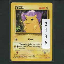 Pokemon TCG Pikachu 087/130 WotC Base Set 2 Regular Common Card EN-LP 2000 - Image 3
