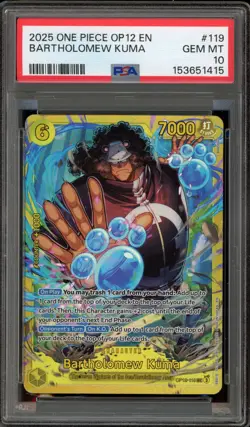 One Piece CCG Bartolomew Kuma OP12-119 PSA 10 Gem Mint - Image 1