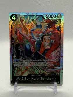 Mr.2.Bon.Kurei (Bentham) OP14-091 - The Azure Sea's Seven Super Rare Holo - Image 1