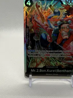 Mr.2.Bon.Kurei (Bentham) OP14-091 - The Azure Sea's Seven Super Rare Holo - Image 4