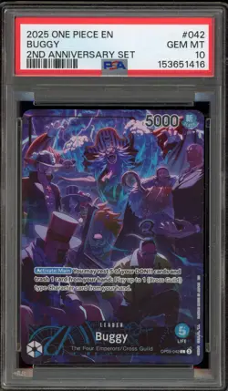One Piece CCG Buggy 2nd Anniversary Set OP09-042 PSA 10 Gem Mint - Image 1