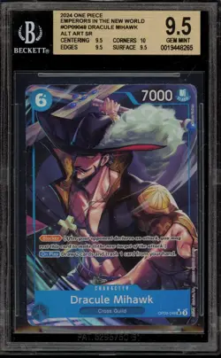 One Piece CCG Dracule Mihawk Emperors In the New World Alt Art OP09-048 BGS 9.5 - Image 1