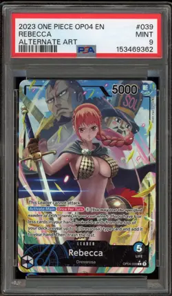 One Piece CCG Rebecca Alternate Art OP04-039 PSA 9 Mint - Image 1