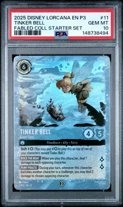 2025 DISNEY LORCANA EN P3-PROMO #11 TINKER BELL - GIANT FAIRY PSA 10 - Image 1