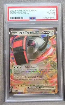 POKEMON CARD IRON TREADS EX 143 SVI EN SCARLET & VIOLET #143 GRADED PSA 8 - Image 1