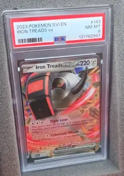 POKEMON CARD IRON TREADS EX 143 SVI EN SCARLET & VIOLET #143 GRADED PSA 8 - Image 3