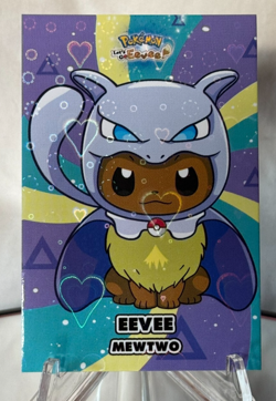 Hearts Holo Eevee Mewtwo Poncho - Lets Go Eevee Card Database - Image 1