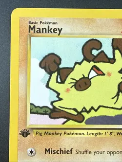 Pokemon TCG Team Rocket 1st Edition Regular Finish Mankey 61/82 NM Card - Image 2