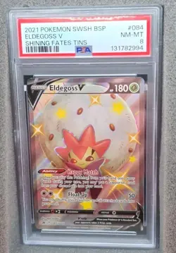 POKEMON CARD ELDEGOSS V 84 FULL ART BLACK STAR PROMO #84 GRADED PSA 8 #084 084 - Image 2