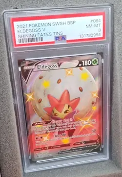 POKEMON CARD ELDEGOSS V 84 FULL ART BLACK STAR PROMO #84 GRADED PSA 8 #084 084 - Image 3