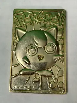 JIGGLYPUFF 1999 Pokemon Gold Plated Card Nintendo Burger King - Image 1