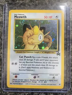 Pokemon TCG Meowth Black Star Promo 10 Holo Rare Card 2000 Game Boy NM - Image 2