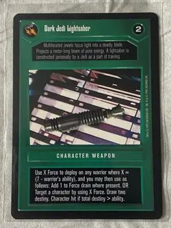 Decipher Star Wars CCG Premiere BB DARK JEDI LIGHTSABER Card NM - Image 1