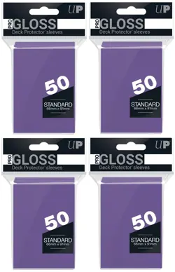 200 Ultra Pro Standard Size Gloss Purple Deck Protectors Card Sleeve mtg ccg tcg - Image 1