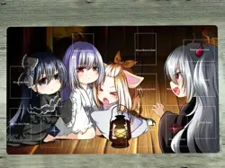 YGOmat Playmat Ghost Sisters CCG TCG Mat Trading Card Game Mat With Zones Bag - Image 1