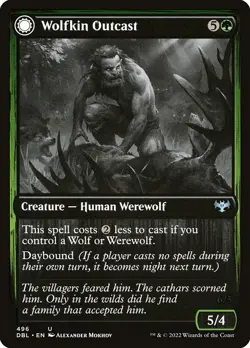Wolfkin Outcast NonFoil Innistrad: Double Feature 496 NM MTG - Image 1