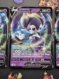 3 Card Indeedee V Lot 039/072 ULTRA RARE Pokemon Card TCG 2021 Shining Fates - Image 3