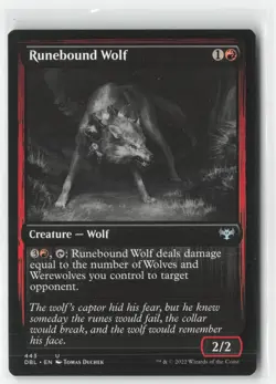 Runebound Wolf 443 Uncommon Innistrad: Double Feature Magic: The Gathering NM - Image 1