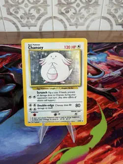 Pokemon Chansey 3/102 Holo Rare Base Set HP - Image 1