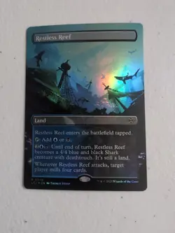 MTG Restless Reef LCI 0349 R Borderless FOIL NM Rare Mill Creature Land - Image 1