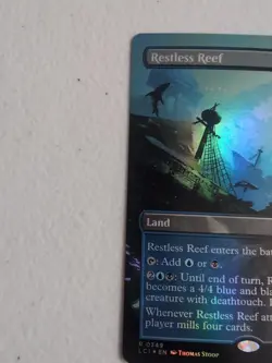MTG Restless Reef LCI 0349 R Borderless FOIL NM Rare Mill Creature Land - Image 2