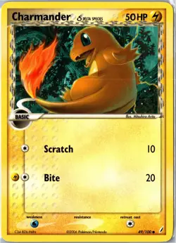 Pokemon Card - Charmander 49/100 Crystal Guardians Common Lightly Played - Image 1