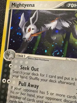 Pokemon TCG Mightyena Ex Deoxys 12/107 Holo Rare Swirl Vintage 2005 Card HP - Image 3