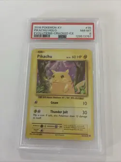 2016 Pokemon XY Evolutions Pikachu #35 Cracked Ice Holo PSA 8 NM-MT Theme Deck - Image 5