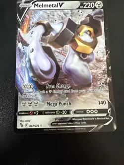 Pokemon TCG Melmetal V 047/078 Pokemon GO Holo Rare Near Mint - Image 1
