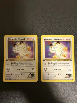 x2 Giovanni's Meowth 74/132 1st Edition Common Gym Challenge Pokemon Card 2000 - Image 1