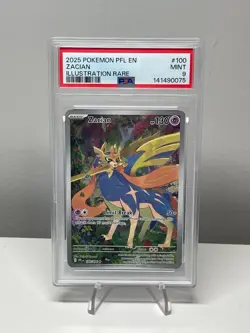 Zacian Illustration Rare 2025 Pokemon Phantasmal Flames PFL EN 100/094 PSA 9 - Image 1