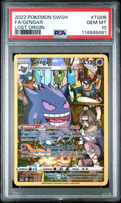 2022 Pokemon Lost Origin Gengar Full Art #TG06 GEM MT PSA 10 Trainer Gallery - Image 1